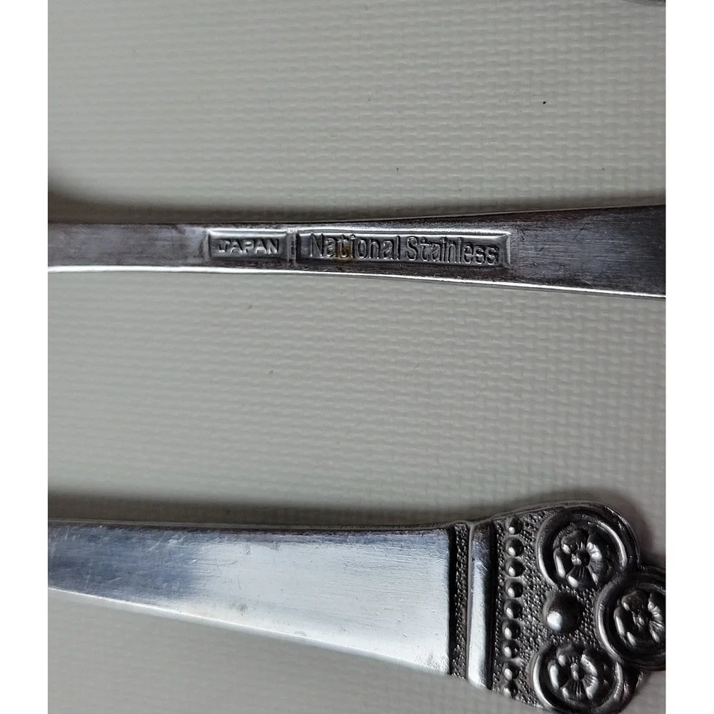 National Stainless Costa Mesa Teaspoons Set of 4 Japan Floral Scroll Vintage